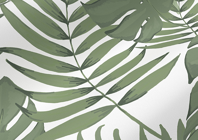 Lush Palms, White - Twist&Fit Roller Blind - Image 4